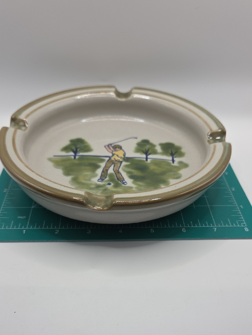 Louisville Stoneware Golf Ashtray. Vintage Louiville Ky USA